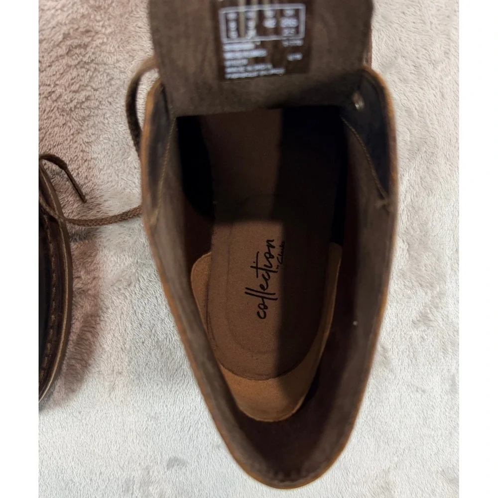 Clarks Collection Mens Shepton Brown Leather Ankle Chukka Boots Size 9